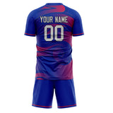 Custom Royal Red GeometricalPattern Soccer Set