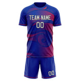 Custom Royal Red GeometricalPattern Soccer Set