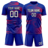 Custom Royal Red GeometricalPattern Soccer Set