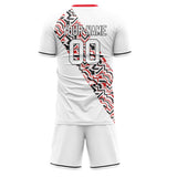 Custom White Black GeometricalPattern Soccer Set