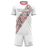 Custom White Black GeometricalPattern Soccer Set