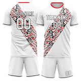Custom White Black GeometricalPattern Soccer Set