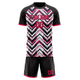 Custom Black Pink GeometricalPattern Soccer Set