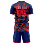 Custom Red Navy GeometricalPattern Soccer Set