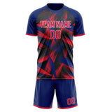 Custom Red Navy GeometricalPattern Soccer Set