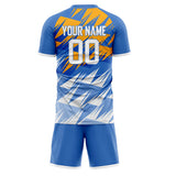 Custom Blue White GeometricalPattern Soccer Set
