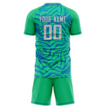 Custom Teal Blue GeometricalPattern Soccer Set