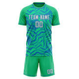 Custom Teal Blue GeometricalPattern Soccer Set