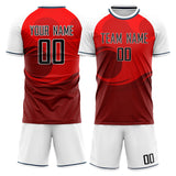 Custom Red White GeometricalPattern Soccer Set