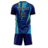 Custom Royal Blue GeometricalPattern Soccer Set