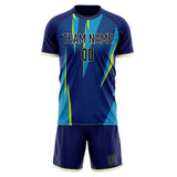 Custom Royal Blue GeometricalPattern Soccer Set