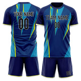 Custom Royal Blue GeometricalPattern Soccer Set