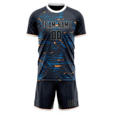 Custom Black White GeometricalPattern Soccer Set