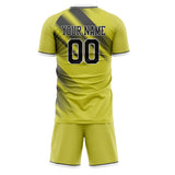 Custom Yellow Gray GeometricalPattern Soccer Set