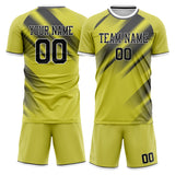 Custom Yellow Gray GeometricalPattern Soccer Set