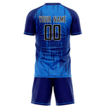 Custom Blue Royal GeometricalPattern Soccer Set
