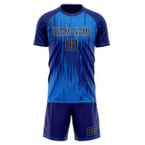 Custom Blue Royal GeometricalPattern Soccer Set