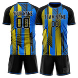 Custom Blue Yellow GeometricalPattern Soccer Set