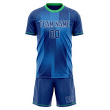 Custom Blue Green GeometricalPattern Soccer Set