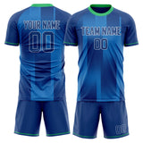 Custom Blue Green GeometricalPattern Soccer Set