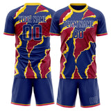 Custom Red Navy GeometricalPattern Soccer Set