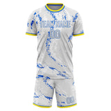 Custom Gray Blue GeometricalPattern Soccer Set