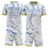 Custom Gray Blue GeometricalPattern Soccer Set