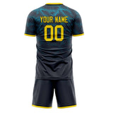 Custom Black Gold GeometricalPattern Soccer Set