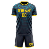 Custom Black Gold GeometricalPattern Soccer Set