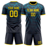 Custom Black Gold GeometricalPattern Soccer Set