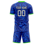 Custom Blue Gray GeometricalPattern Soccer Set