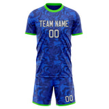 Custom Blue Gray GeometricalPattern Soccer Set