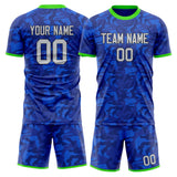 Custom Blue Gray GeometricalPattern Soccer Set
