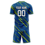 Custom Blue Green GeometricalPattern Soccer Set