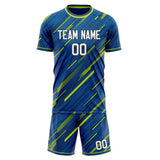 Custom Blue Green GeometricalPattern Soccer Set