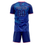Custom Royal White GeometricalPattern Soccer Set