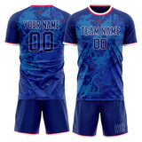 Custom Royal White GeometricalPattern Soccer Set