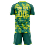 Custom Teal Green GeometricalPattern Soccer Set