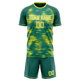 Custom Teal Green GeometricalPattern Soccer Set
