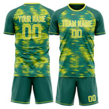 Custom Teal Green GeometricalPattern Soccer Set