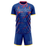 Custom Royal Red GeometricalPattern Soccer Set