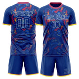 Custom Royal Red GeometricalPattern Soccer Set