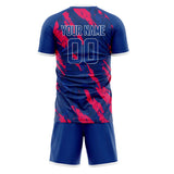 Custom Royal Red GeometricalPattern Soccer Set