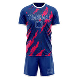 Custom Royal Red GeometricalPattern Soccer Set