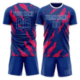 Custom Royal Red GeometricalPattern Soccer Set
