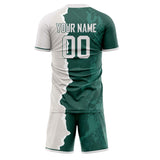 Custom Green Gray GeometricalPattern Soccer Set