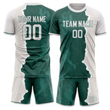 Custom Green Gray GeometricalPattern Soccer Set