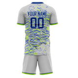 Custom Gray Royal GeometricalPattern Soccer Set