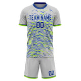 Custom Gray Royal GeometricalPattern Soccer Set