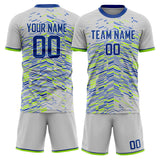 Custom Gray Royal GeometricalPattern Soccer Set